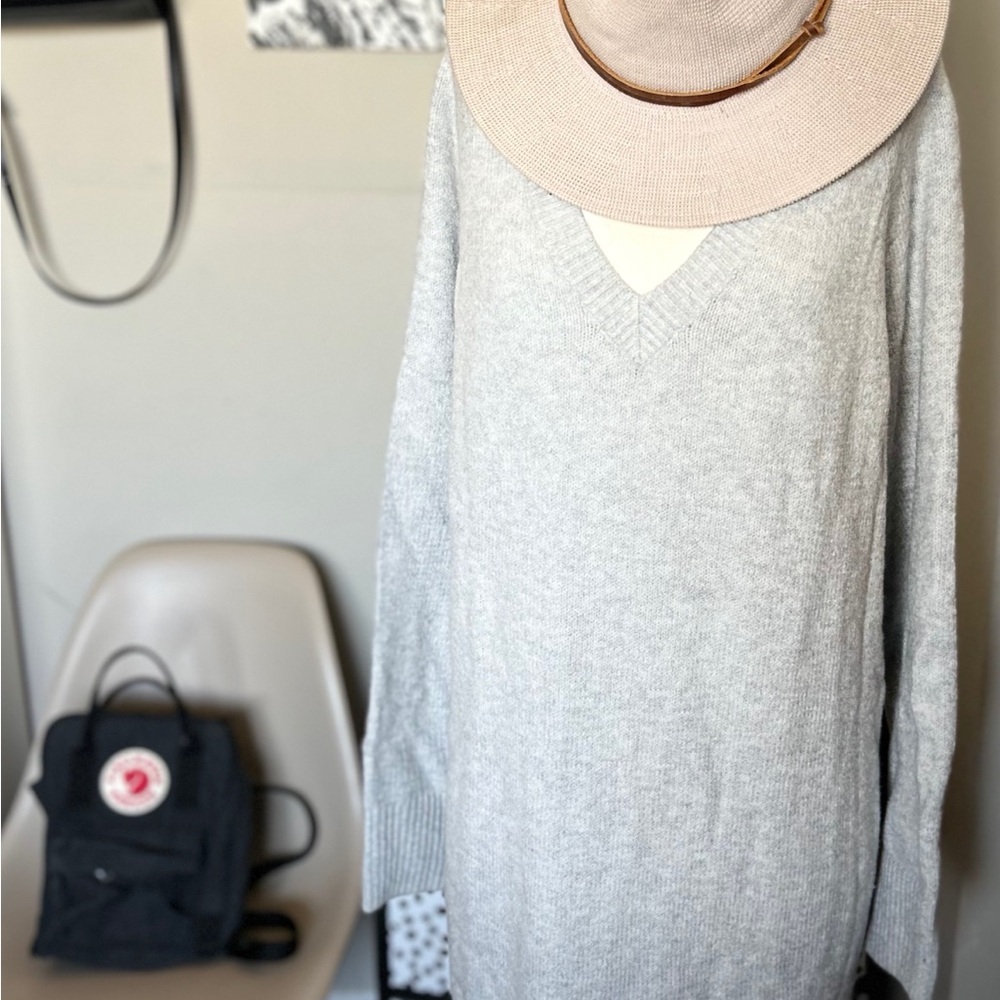 Old Navy Light Gray Knit Sweater Dress